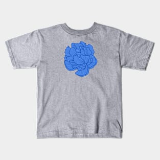 Peony line-art blue/navy Kids T-Shirt